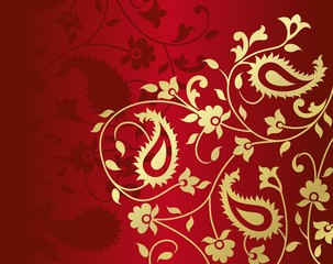 wedding card design, paisley floral design , India