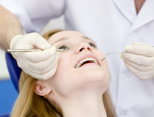 girl visit to the dentist