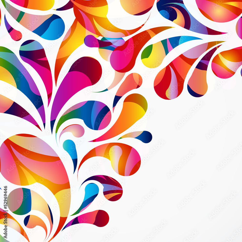 Poster rounded colorful arc drops. decorative abstract background.