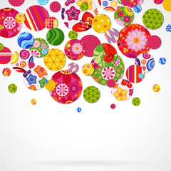 Background with floral and ornamental circles.