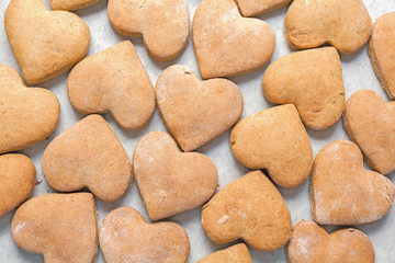 Heart-shaped biscuits