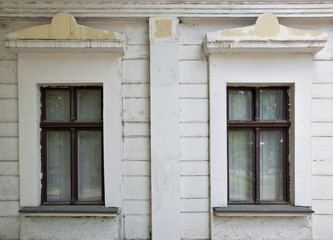 Fototapeta na wymiar Two windows city architectural photo
