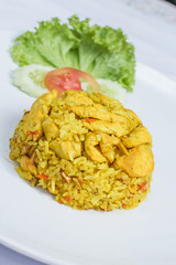 fried rice with yellow ginger with chicken