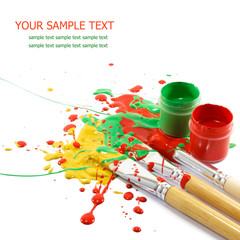 Paints and brushes