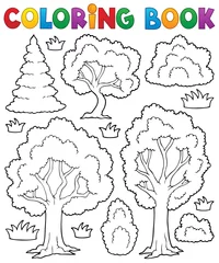 Papier Peint photo autocollant Pour enfants Livre de coloriage arbre thème 1