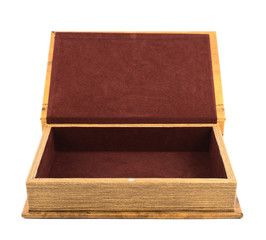 Book shaped casket or jewelry box isolated
