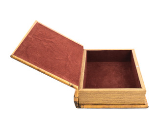 Book shaped casket or jewelry box isolated