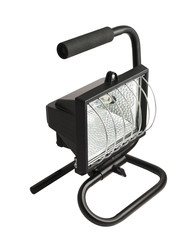 Portable halogen construction lamp isolated