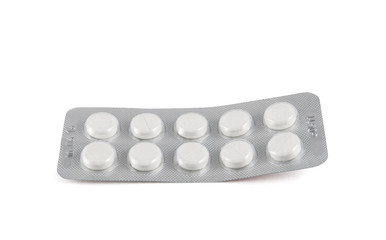 Blister bubble pack of pills isolated