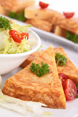 tortilla with potato and tomato