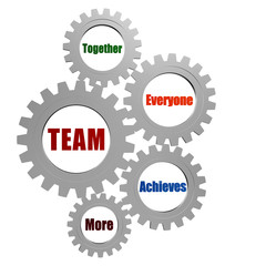 team in silver grey gearwheels