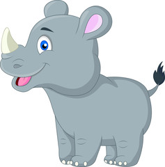 Cute baby rhino cartoon