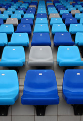 Sport arena seat in blue color
