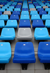 Naklejka premium Sport arena seat in blue color