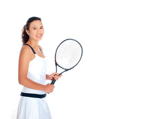 Obraz na płótnie Canvas mädchen spielt tennis