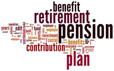 Fototapeta premium Pension and retirement tag cloud