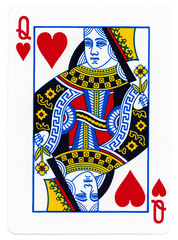 Naklejka premium Playing Card - Queen of Hearts
