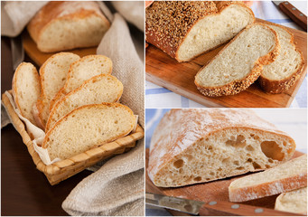 Collage of homemade bread