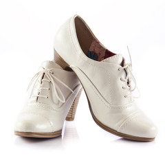 women shoes on white background.