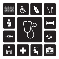 icons hospital set
