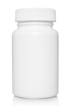 White Medical Container On White Background .