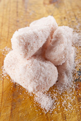 Himalayan salt crystal, as used in cooking