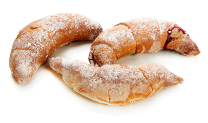 Taste croissants isolated on white.