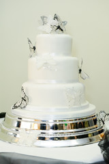 Black and white wedding cake