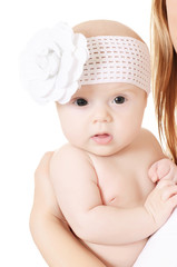 The small baby isolated on white background