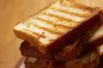 pile  toasted bread