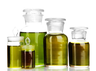 Medicine bottles isolated on white