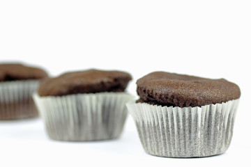 Muffins on the white background