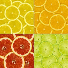 Cercles muraux Tranches de fruits Abstrait de différents agrumes