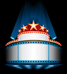 Cinema marquee with stars