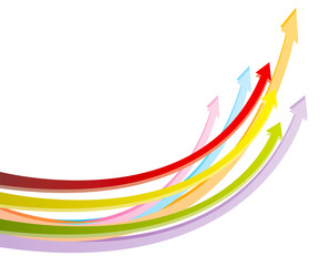 Colorful arrows in white background