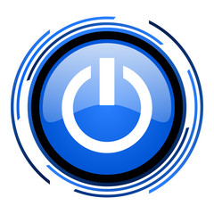 power circle blue glossy icon