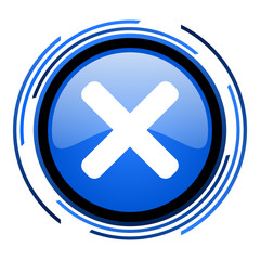 cancel circle blue glossy icon