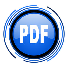 pdf circle blue glossy icon