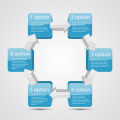 Business project template with arrows and text areas