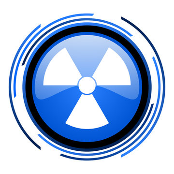 radiation circle blue glossy icon