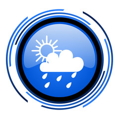 weather forecast circle blue glossy icon