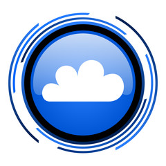 weather forecast circle blue glossy icon