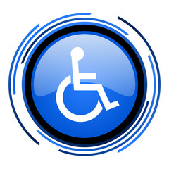 accessibility circle blue glossy icon