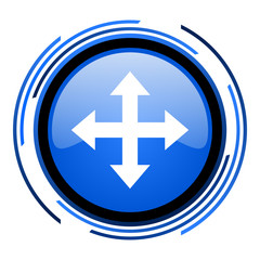 arrows circle blue glossy icon