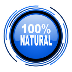 natural circle blue glossy icon