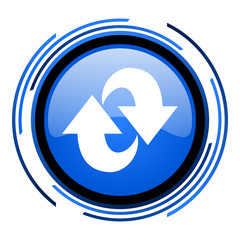 rotate circle blue glossy icon