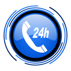 service circle blue glossy icon