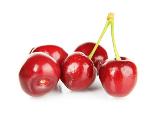 Cherry berries isolated on white