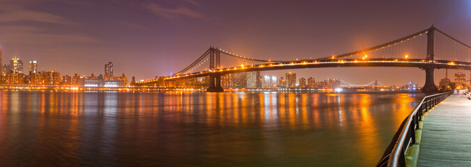 New York City, Manhattan Bridge view from brooklyn