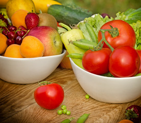 Fresh fruits and vegetables - raw food (organic food)